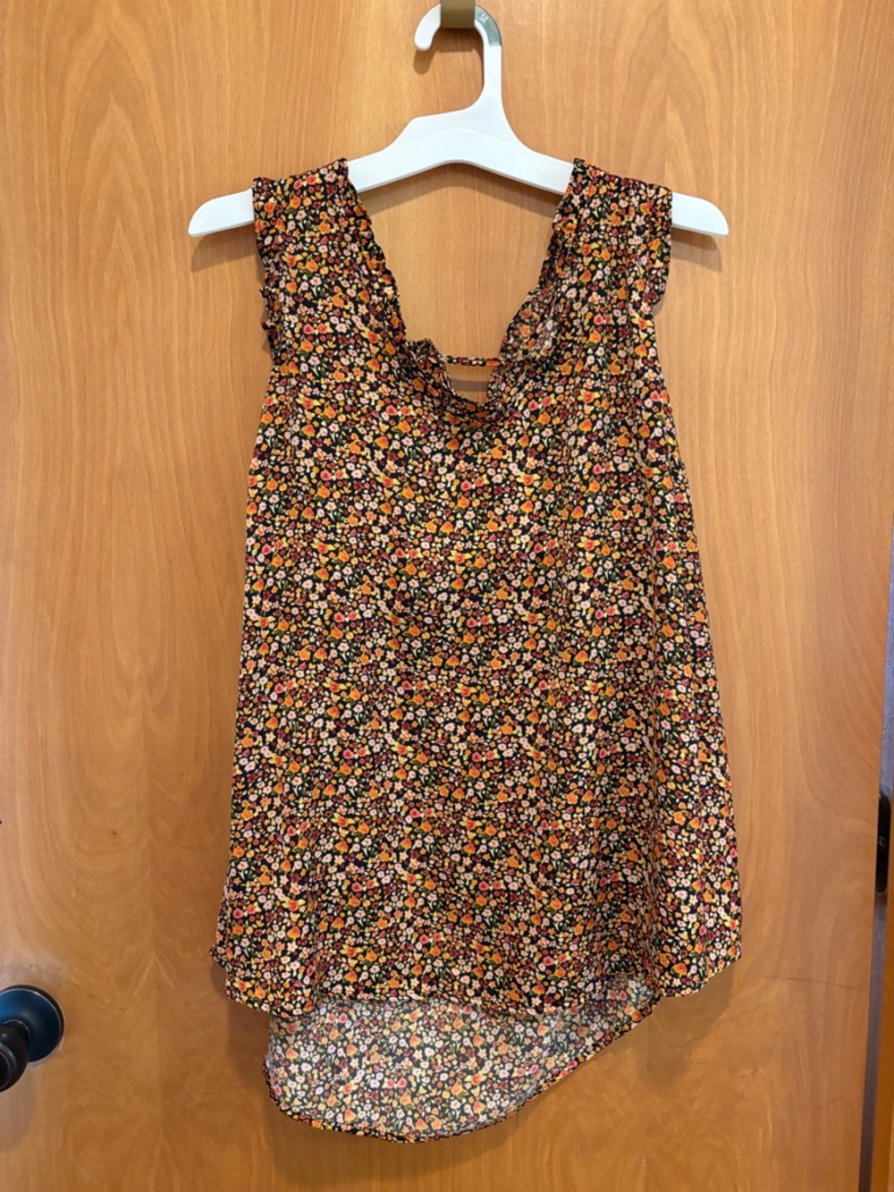 Work casual Floral high low Tank Top - Multicolor